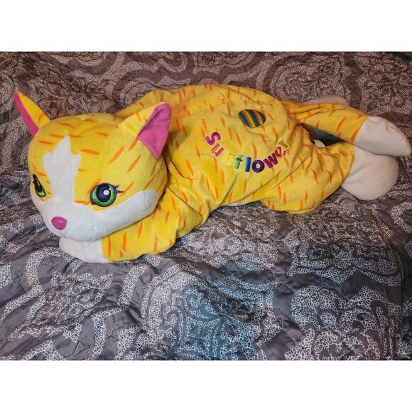 Lisa Frank 24" Sunflower Cat Plush Rare - Picture 1 of 5
